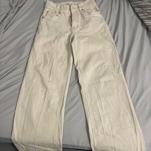 Wide leg denim pants